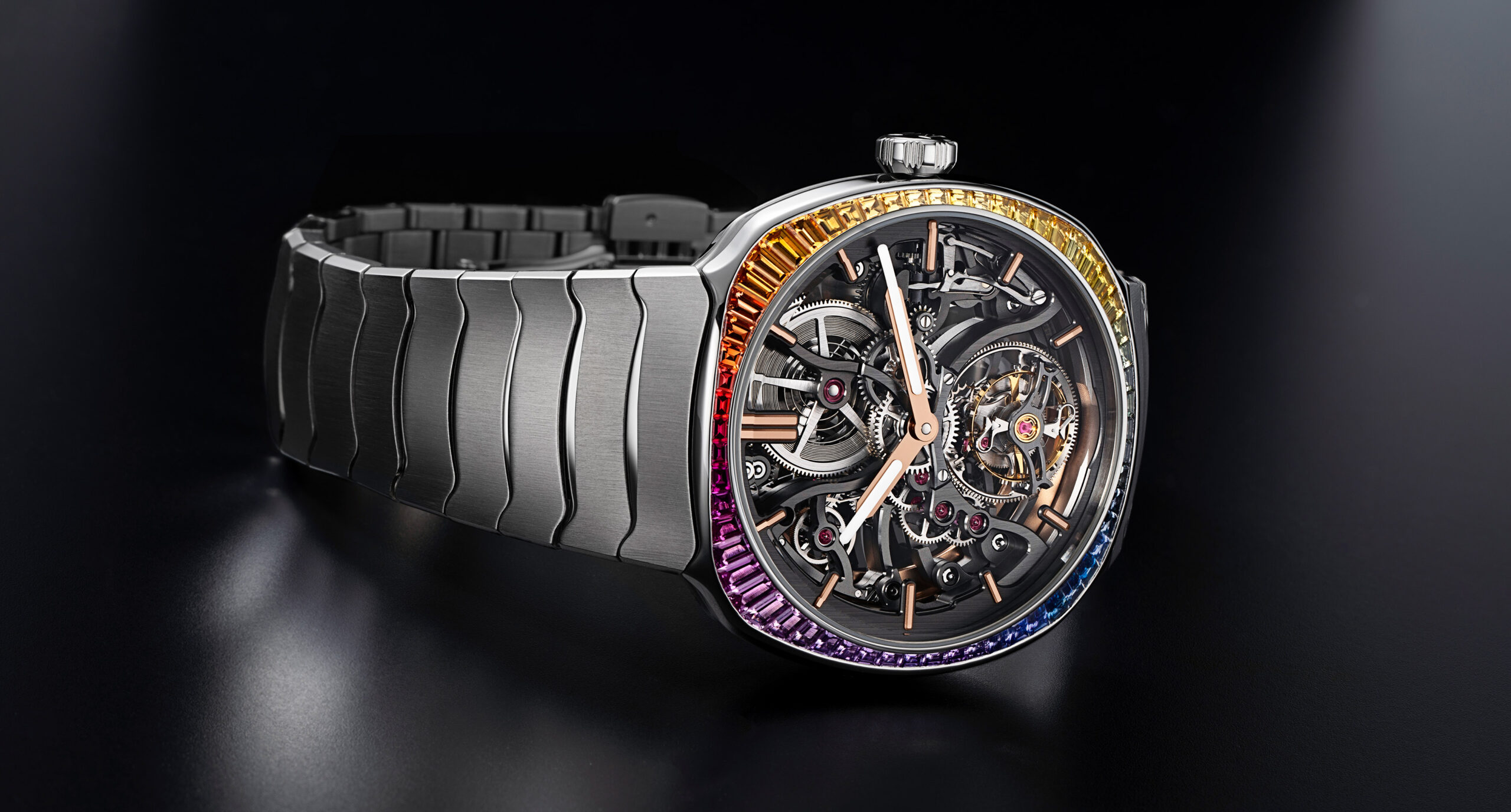 Streamliner Tourbillon Skeleton Rainbow in steel