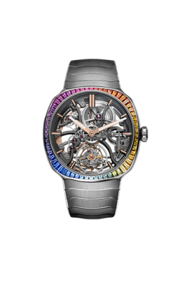 Streamliner Tourbillon Skeleton Rainbow in steel - soldier