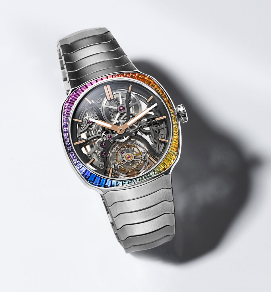 Streamliner Tourbillon Skeleton Rainbow in steel - front view