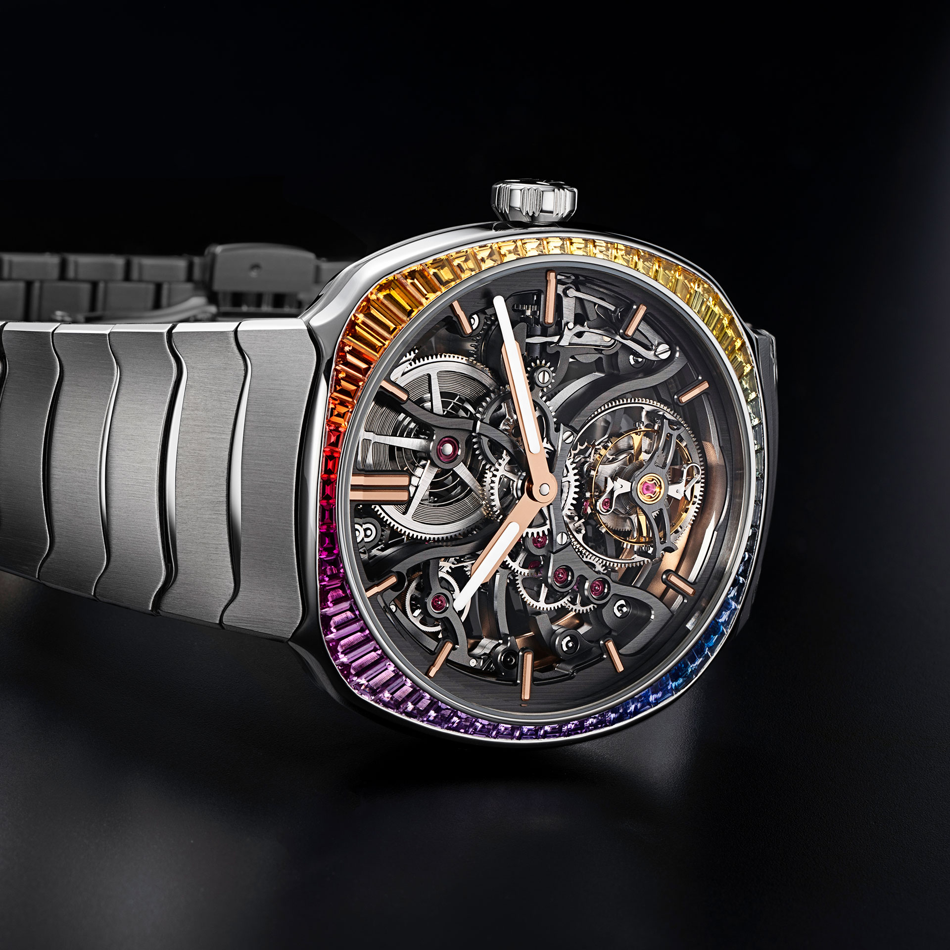 H. Moser - Streamliner Tourbillon Skeleton Rainbow in steel